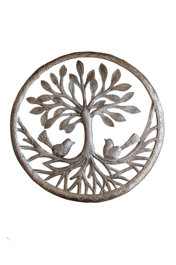 Vi Bella Haitian Tree of Life Metal Art - Round Wall Art