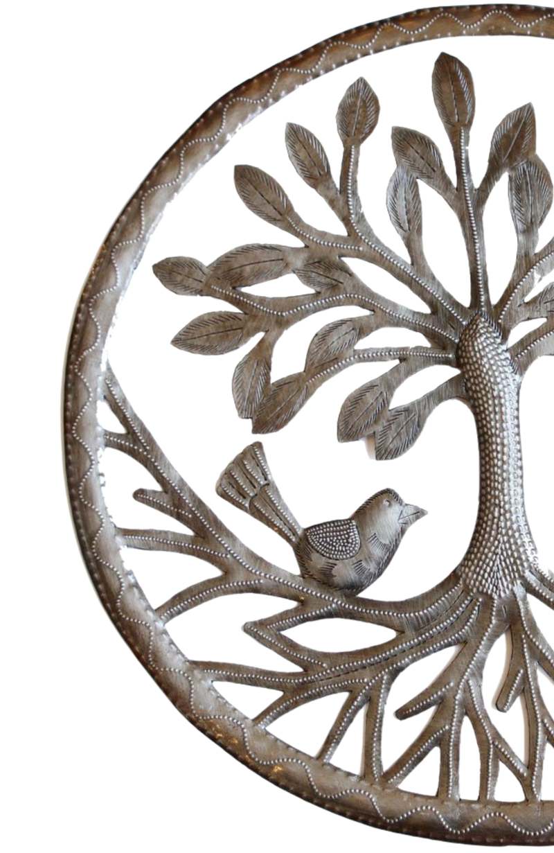 Vi Bella Haitian Tree of Life Metal Art - Round Wall Art
