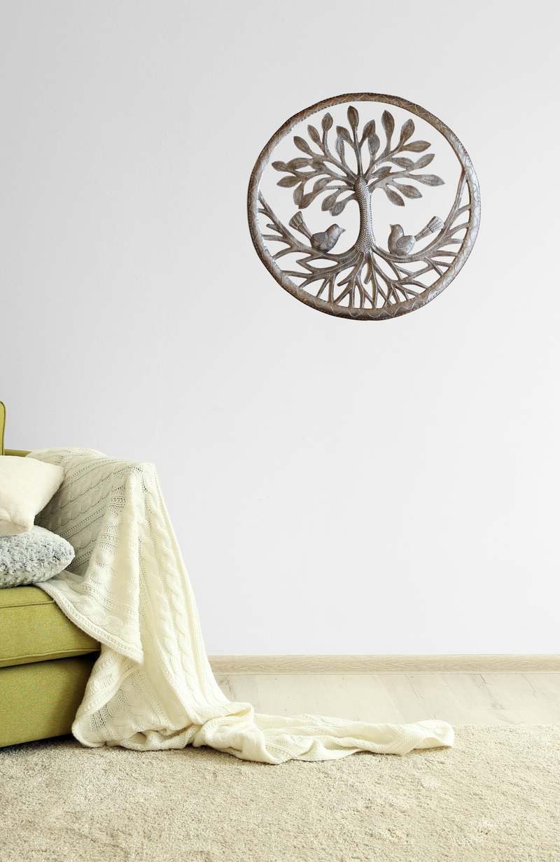 Vi Bella Haitian Tree of Life Metal Art - Round Wall Art