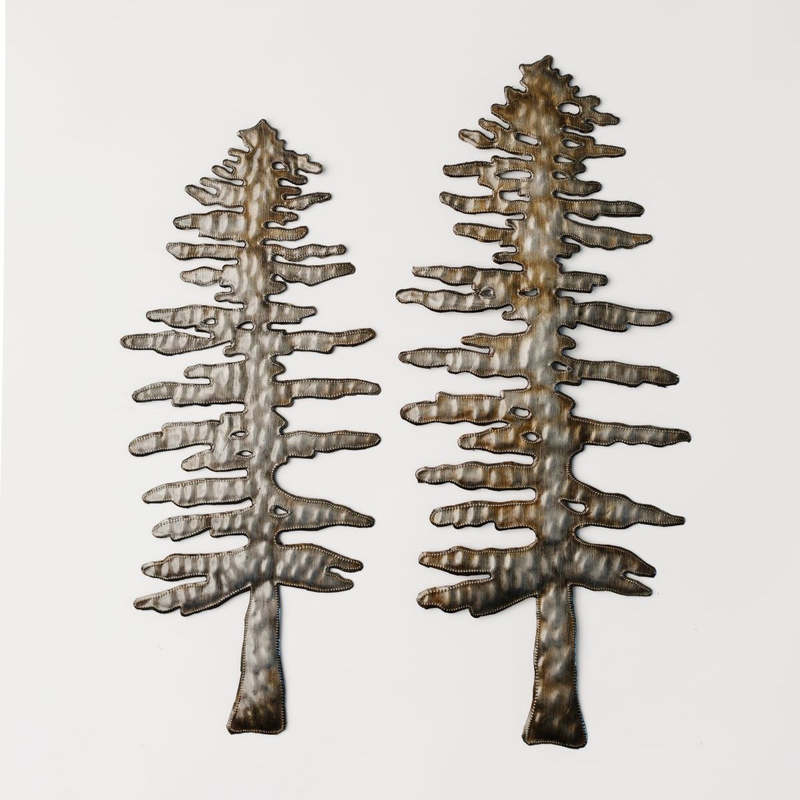 Vi Bella Pine Trees Metal Art Set