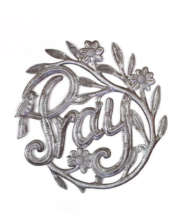 Vi Bella Pray Wreath Metal Art Wall Art