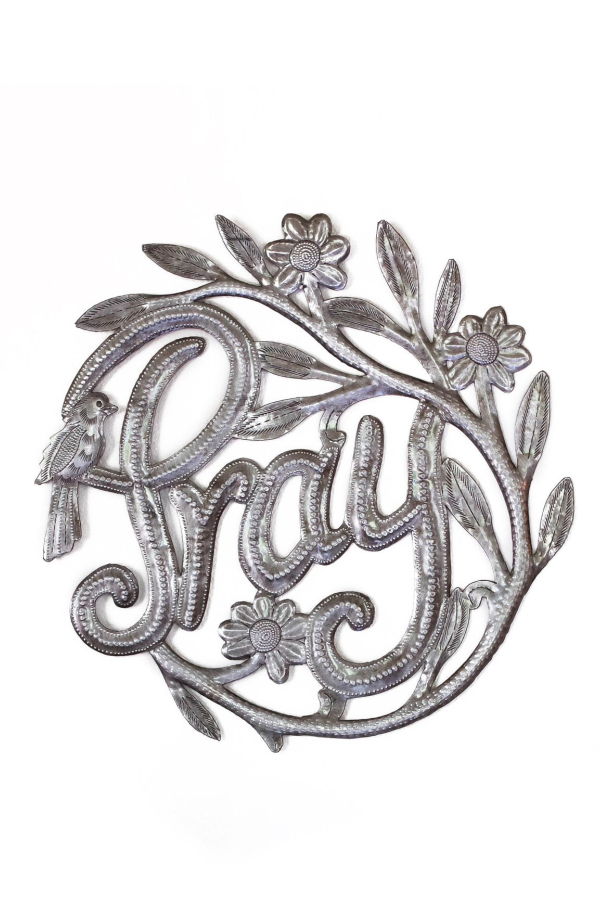 Vi Bella Pray Wreath Metal Art Wall Art