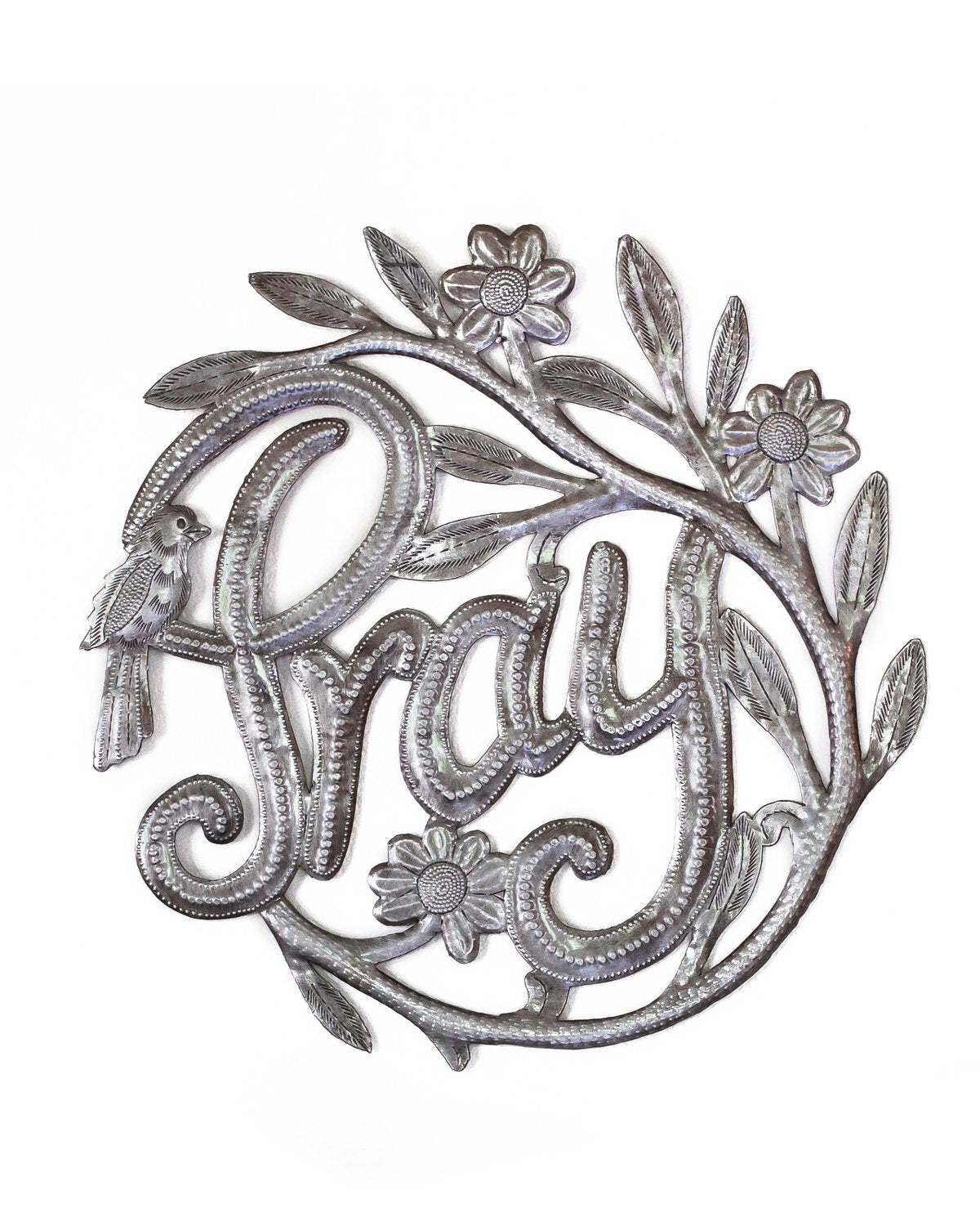 Vi Bella Pray Wreath Metal Art Wall Art - Image 1 of 5