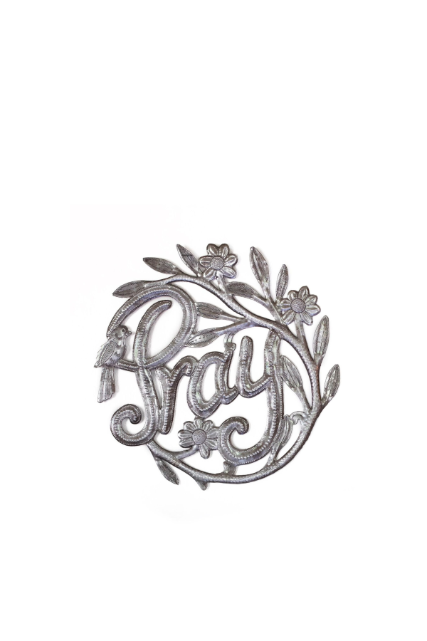 Vi Bella Pray Wreath Metal Art Wall Art