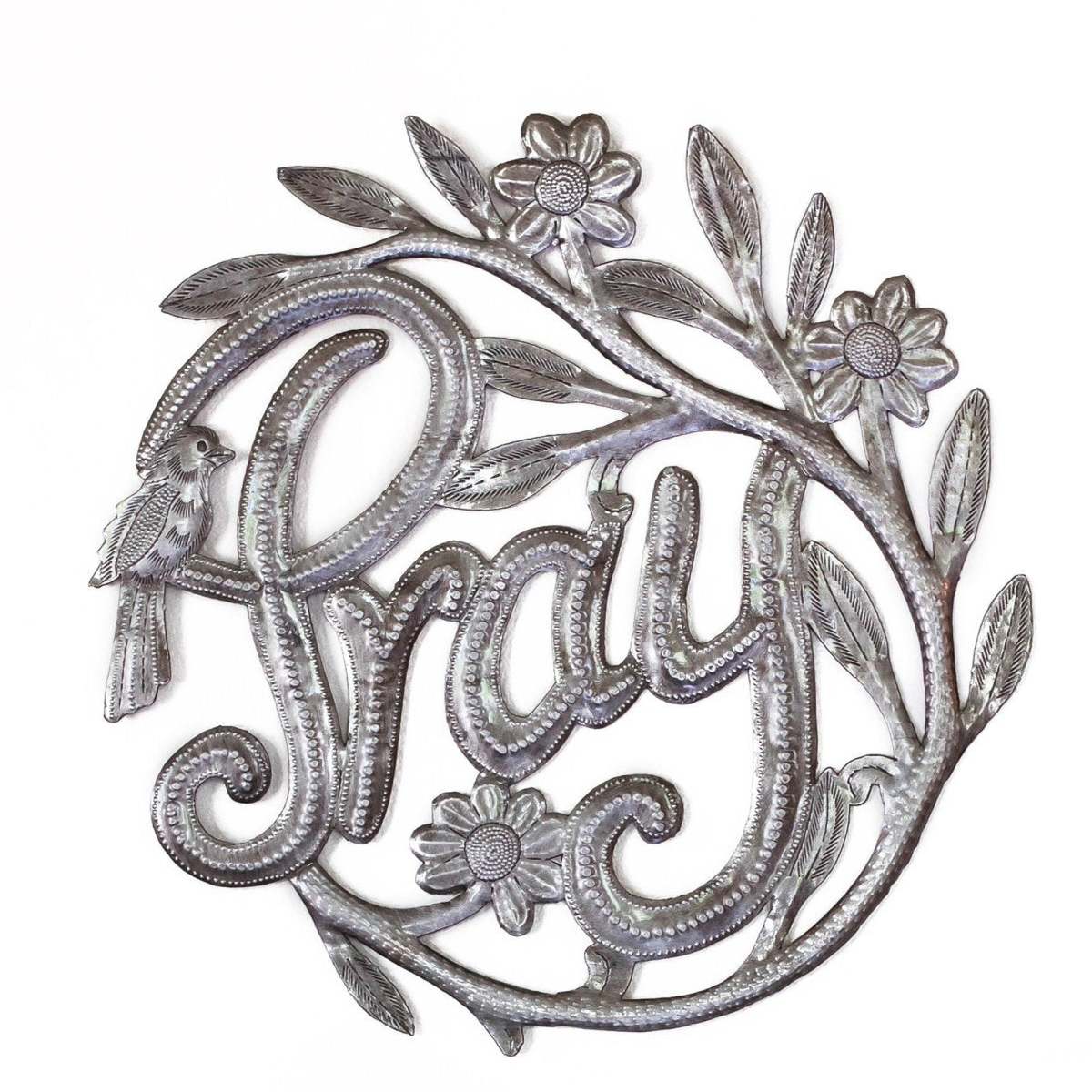 Vi Bella Pray Wreath Metal Art Wall Art - Image 3 of 5