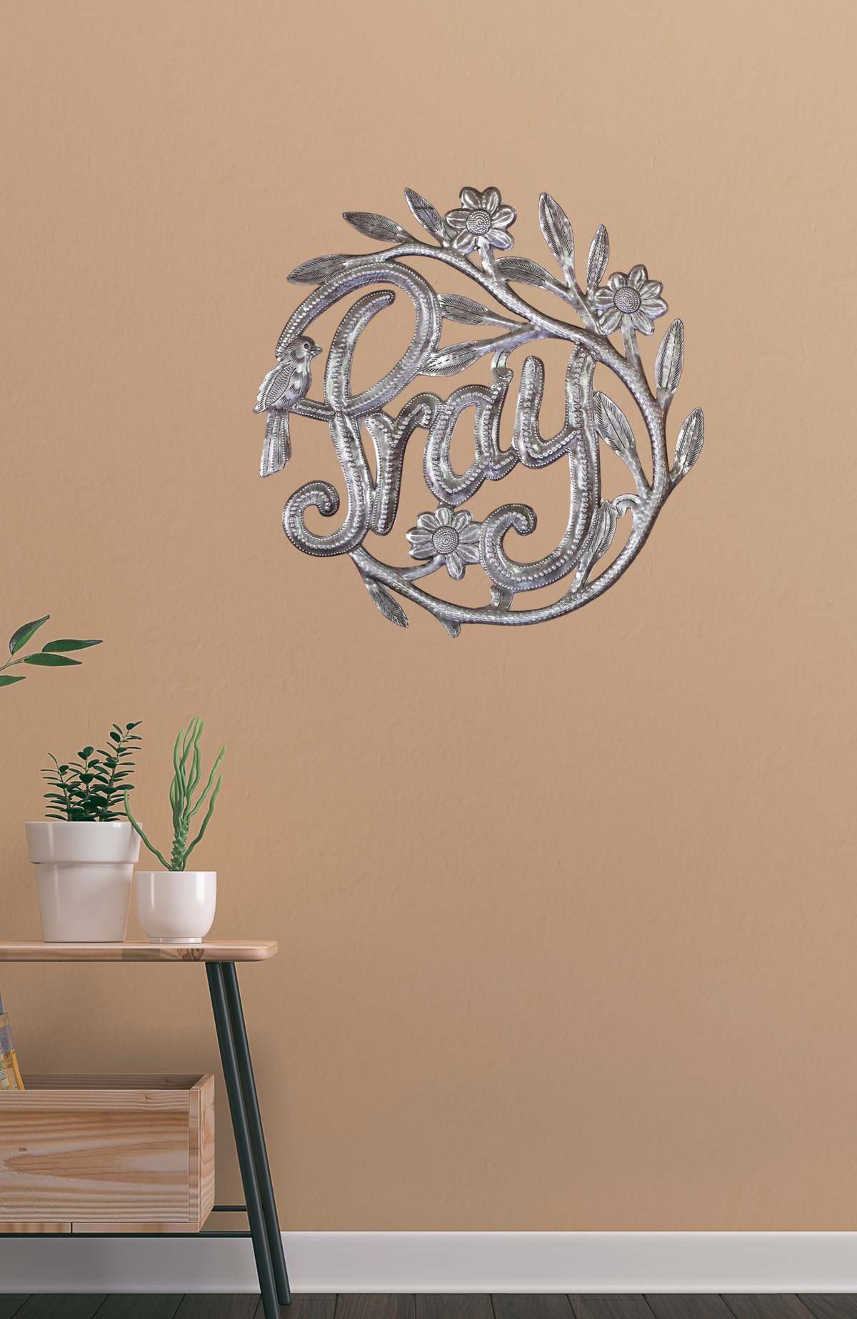 Vi Bella Pray Wreath Metal Art Wall Art - Image 4 of 5