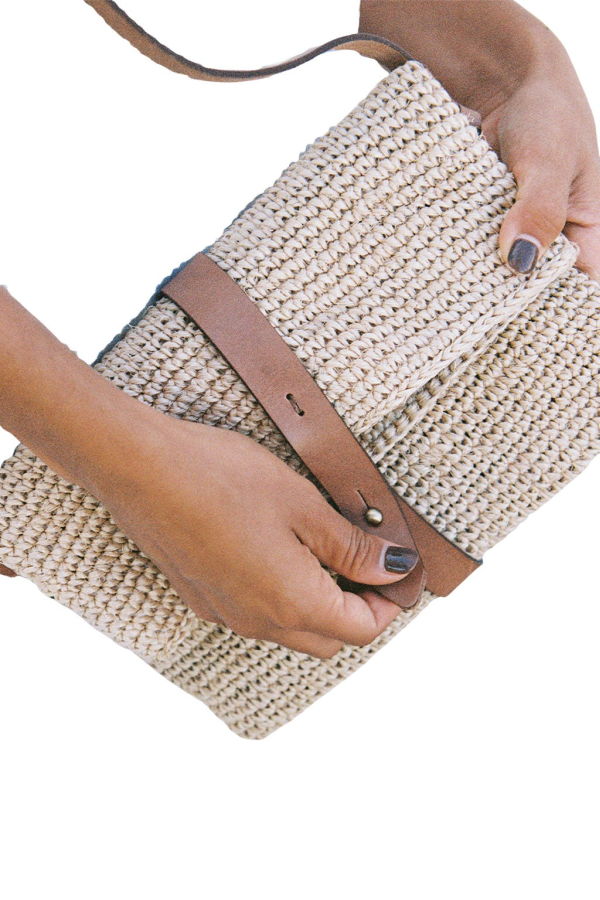 Minga Rosa Woven Satchel Bag