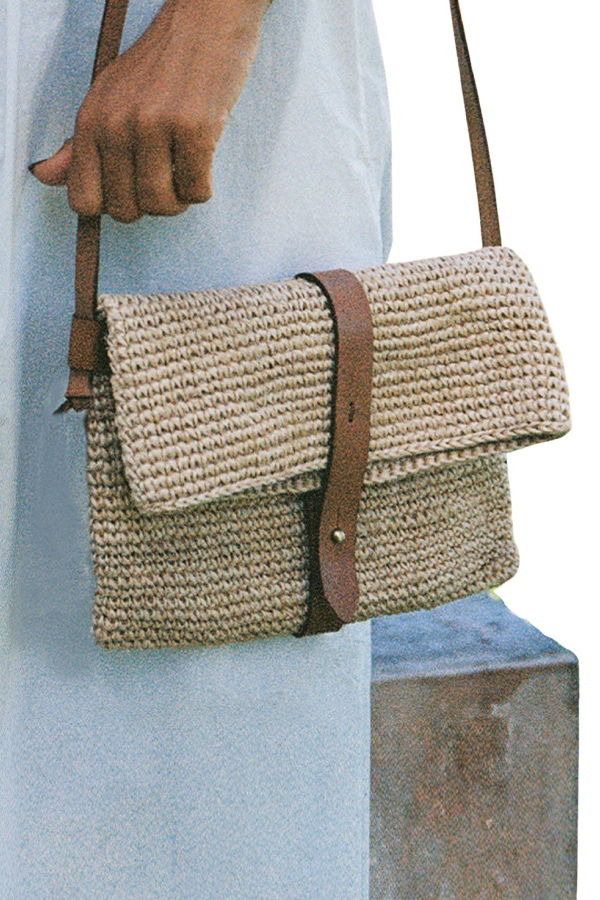 Minga Rosa Woven Satchel Bag