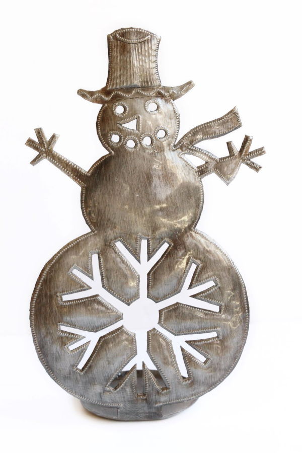Vi Bella Snowflake Snowman Freestanding Metal Art