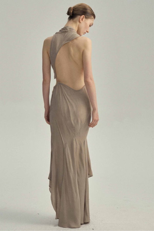YEHUAFAN Walnut Silk Dress