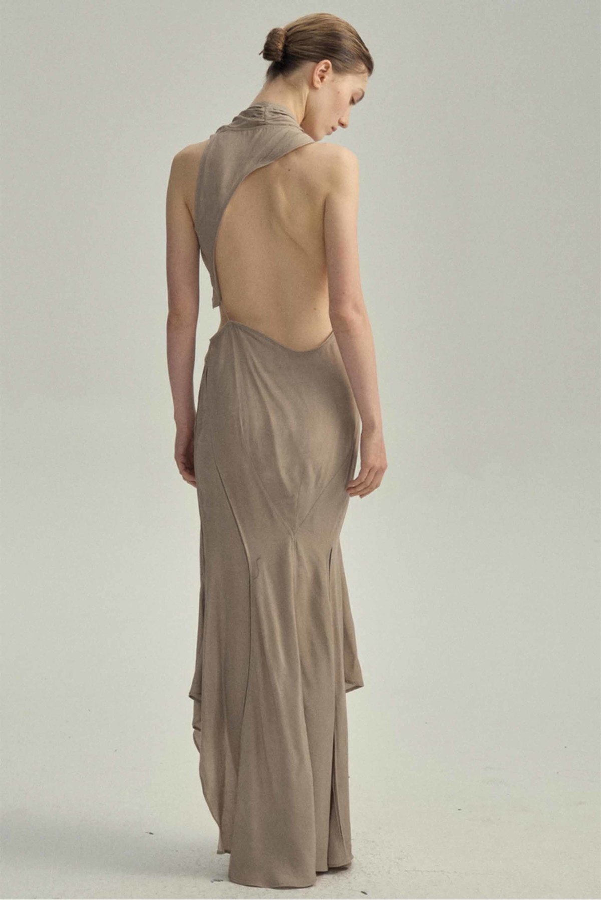 YEHUAFAN Walnut Silk Dress - Image 2 of 2
