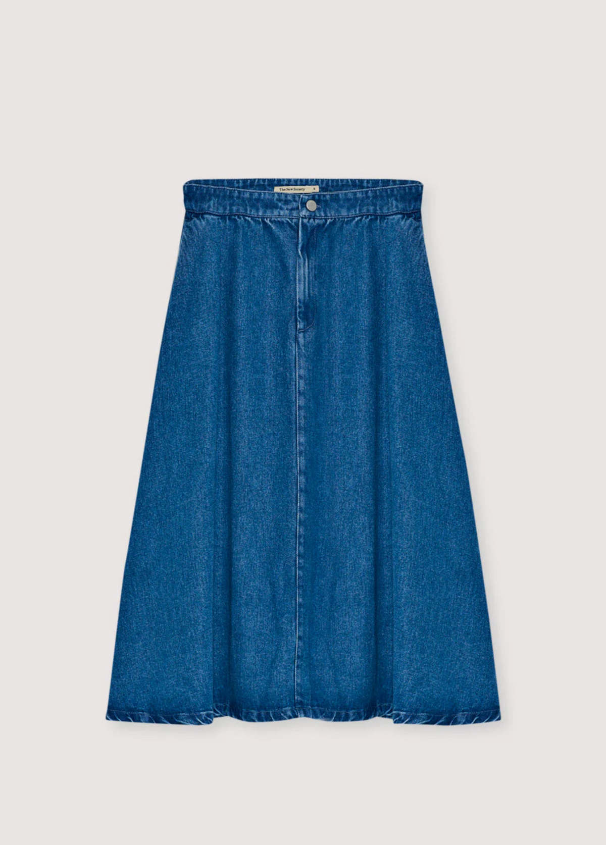 The New Society Tencel Midi Skirt - Mid Denim - Image 2 of 4