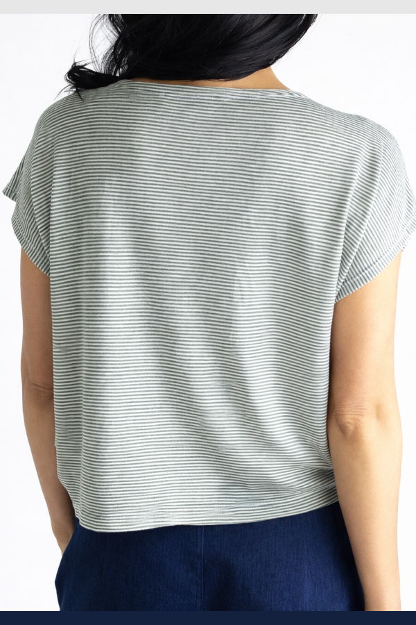 Meg Glimpser Top - Olive Stripe