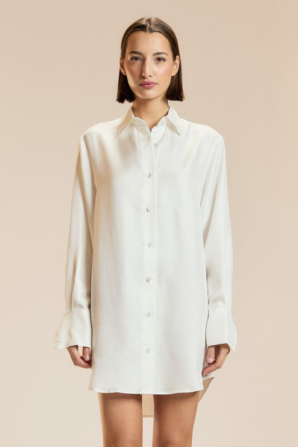 Cynthia Rowley Collectible Silk Shirt Dress - White