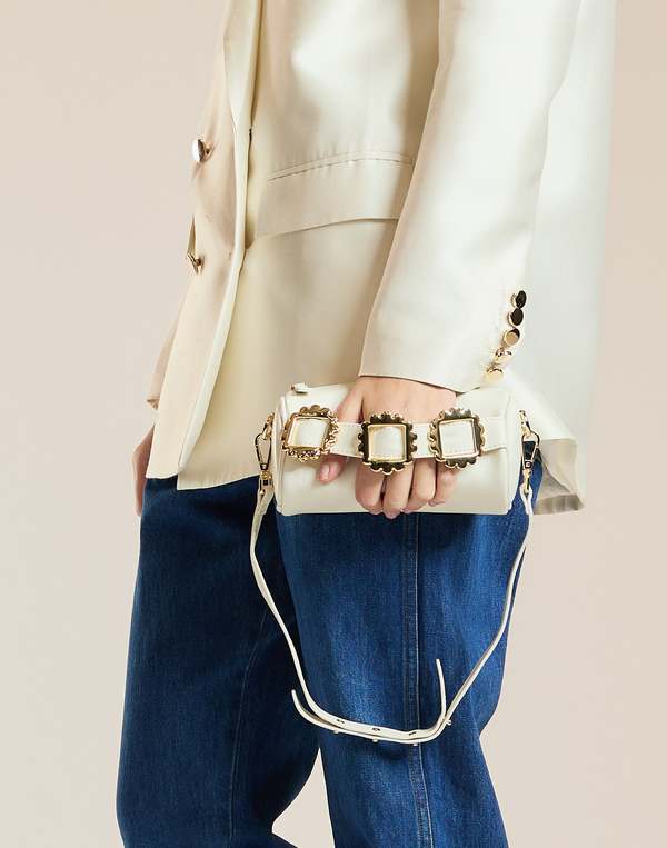 Cynthia Rowley Mini Drum Bag - White