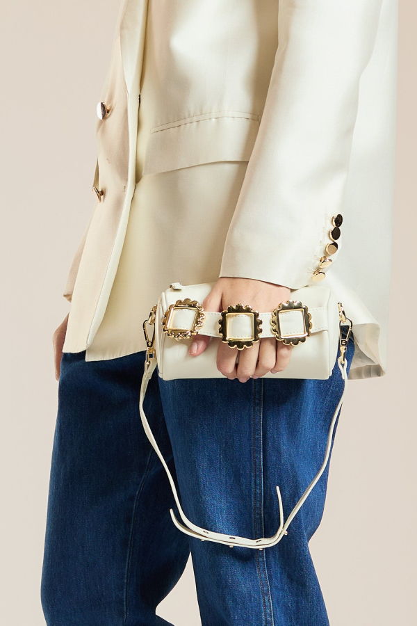 Cynthia Rowley Mini Drum Bag - White