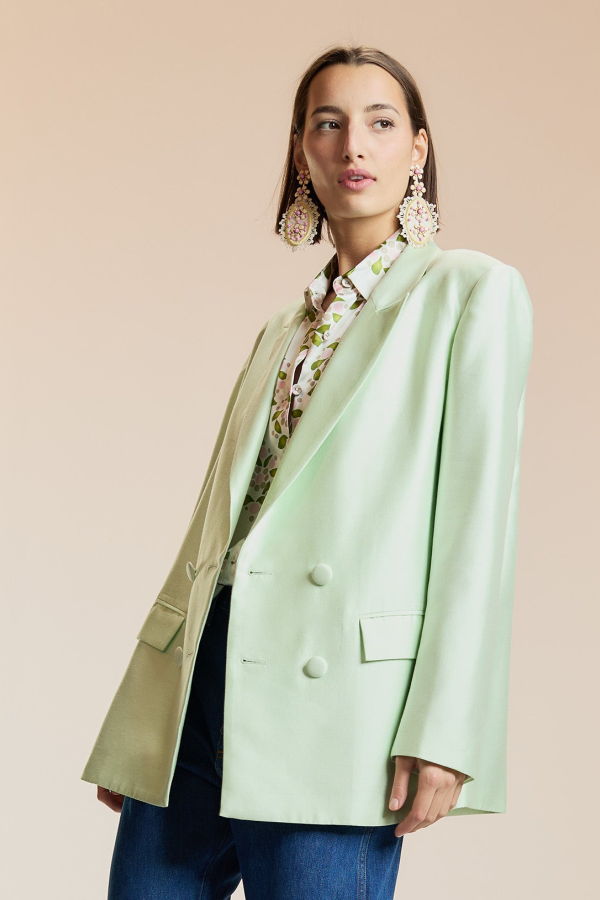 Cynthia Rowley The Breakers Double Breasted Blazer - Mint