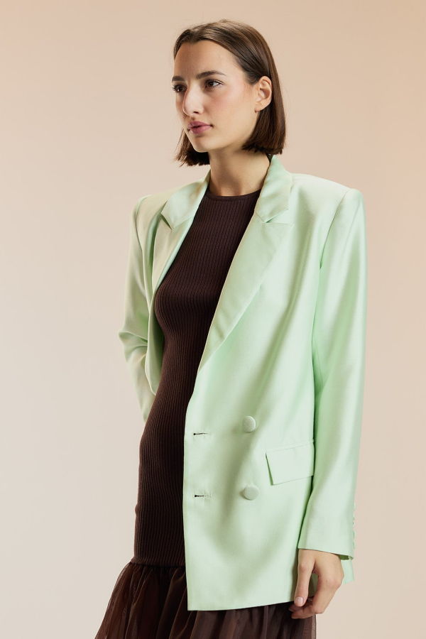 Cynthia Rowley The Breakers Double Breasted Blazer - Mint