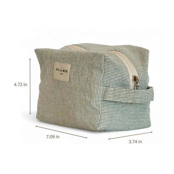 De La Mur Lines Squared Makeup Bag - Light Green