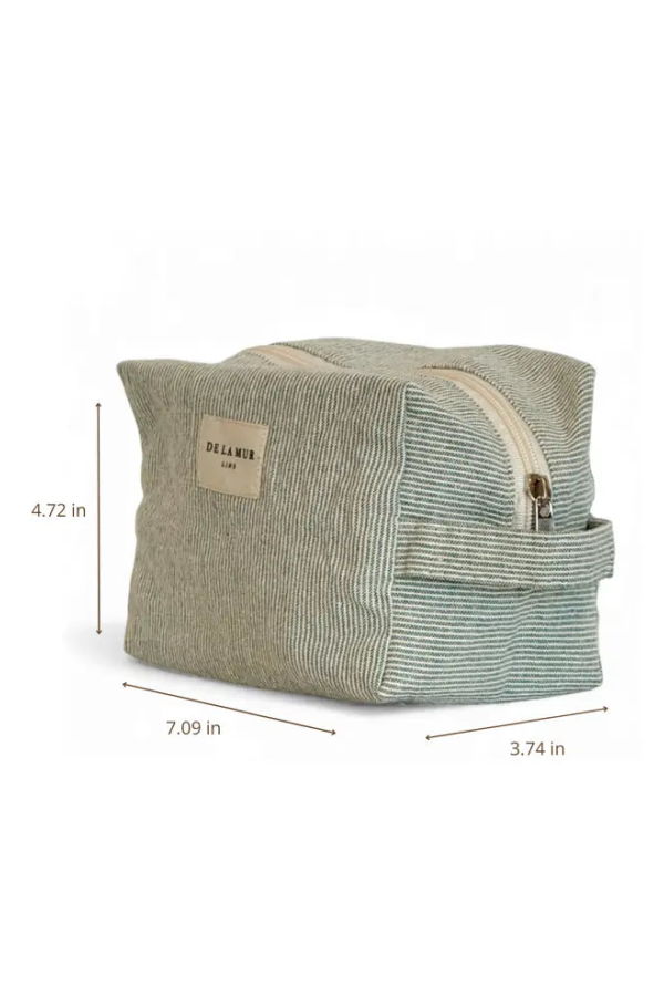 De La Mur Lines Squared Makeup Bag - Light Green