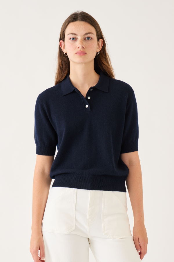 demylee Amelia Cashmere Polo Top