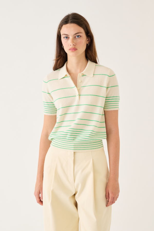 demylee Drew Stripe Cashmere Polo