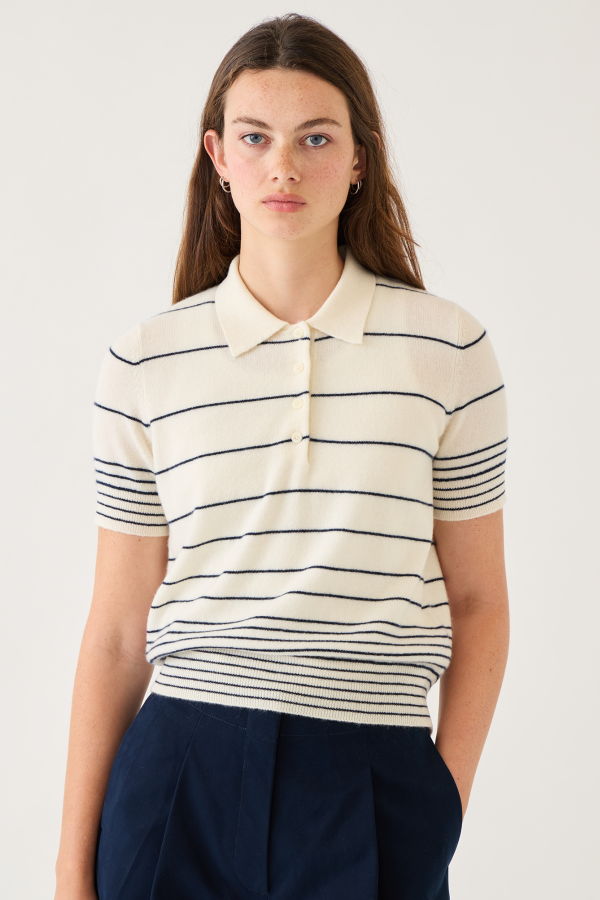demylee Drew Stripe Cashmere Polo
