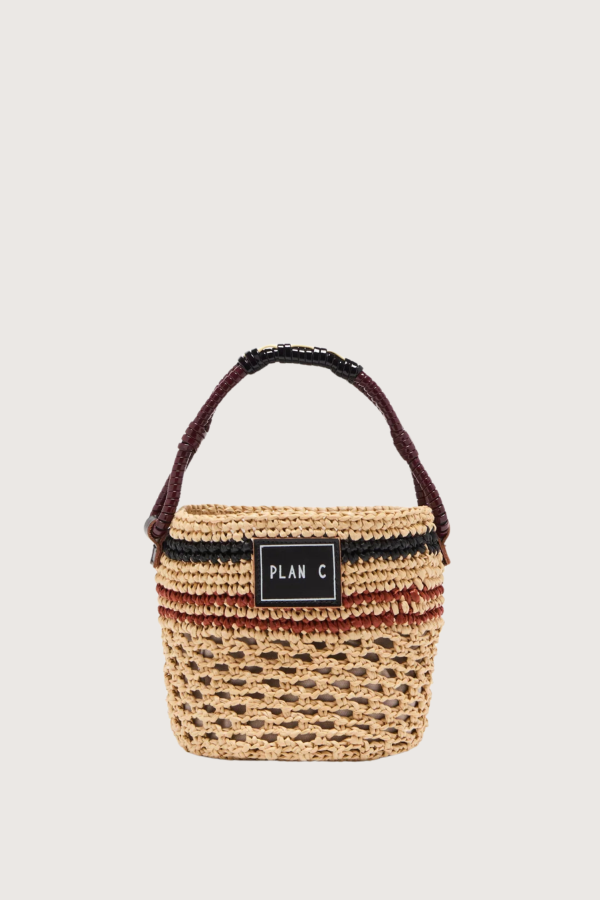 Plan C Bucket Straw Bag - Natural