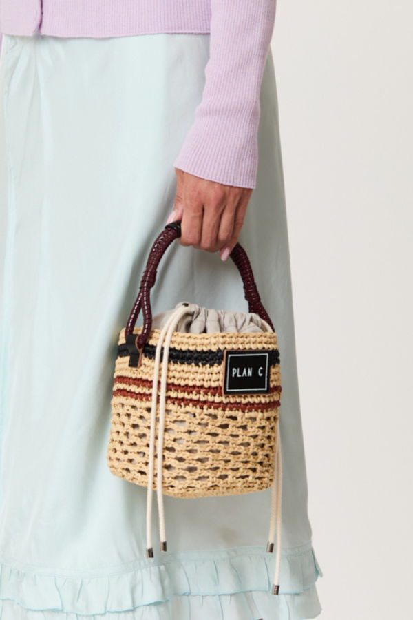 Plan C Bucket Straw Bag - Natural