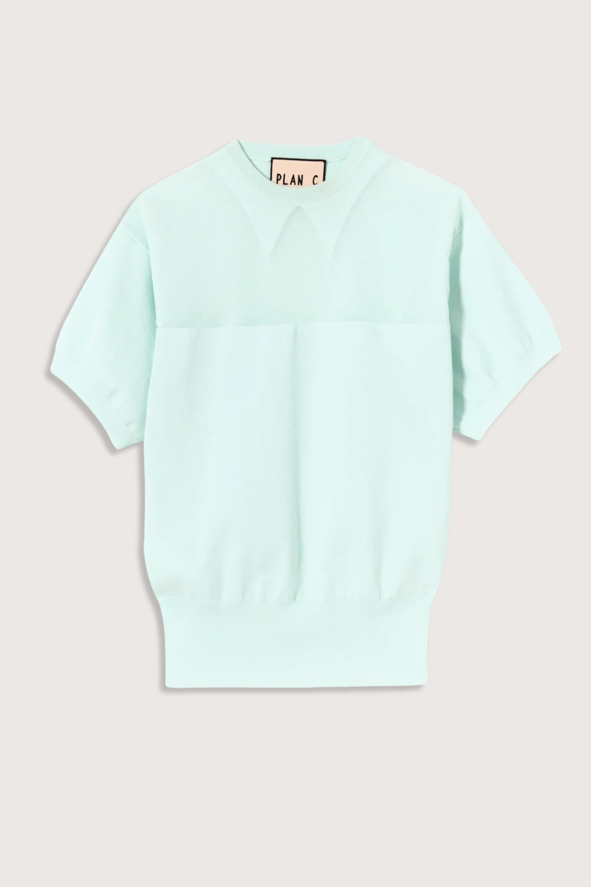 Plan C Intarsia Crew Neck Sweater - Powder Blue - Image 1 of 4