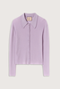 Plan C Shirt Collar Merino Wool Cardigan - Wisteria - Thumbnail 1