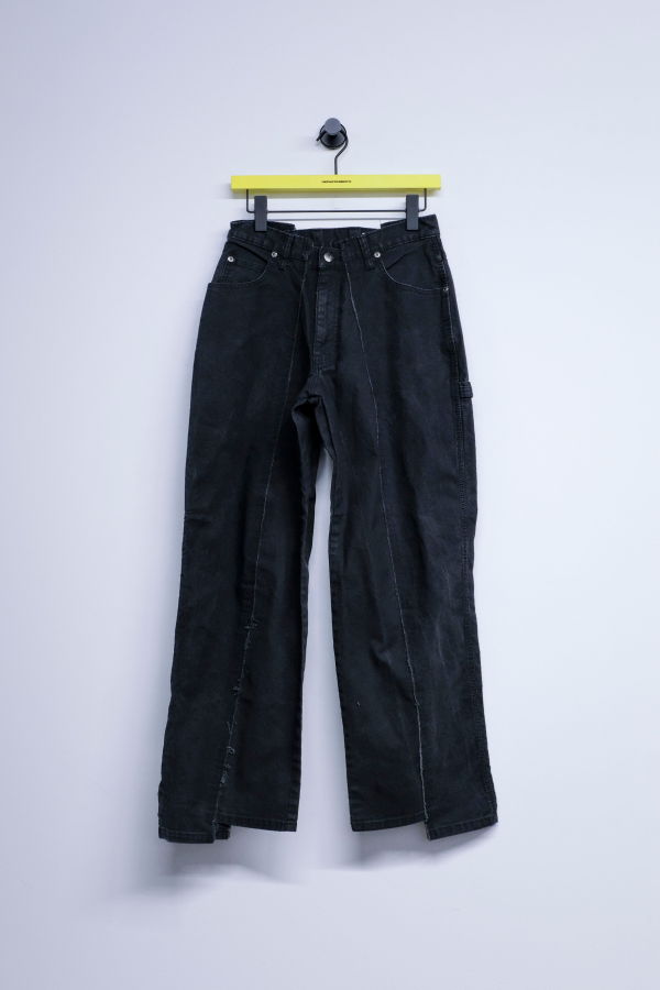 Old Park Duck Cotton Baggy Carpenter Pants - Black