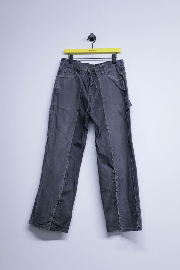 Old Park Grey Duck Cotton Baggy Carpenter Pants