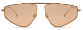 Elisa Johnson Riley in Gold Metal Amber Lens Sunglasses - Thumbnail 1