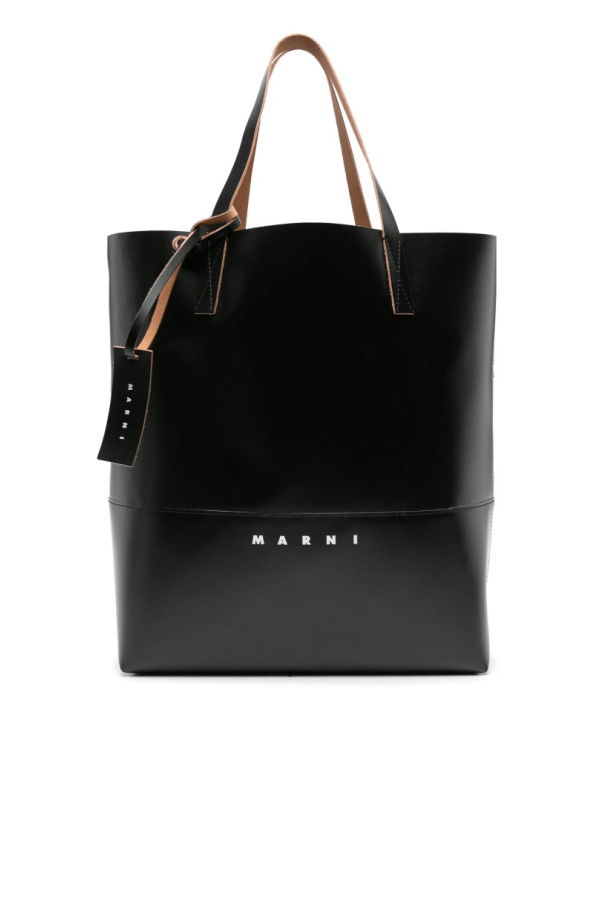 Marni Shopping Bag With Tag Tote Bag - Black