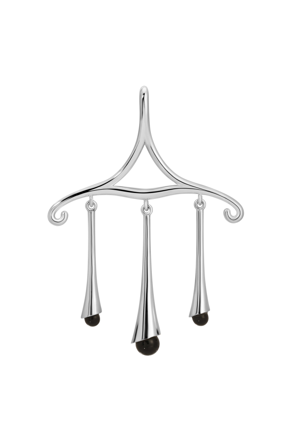 MAANCY Chandelier Scroll Pendant - Black Onyx