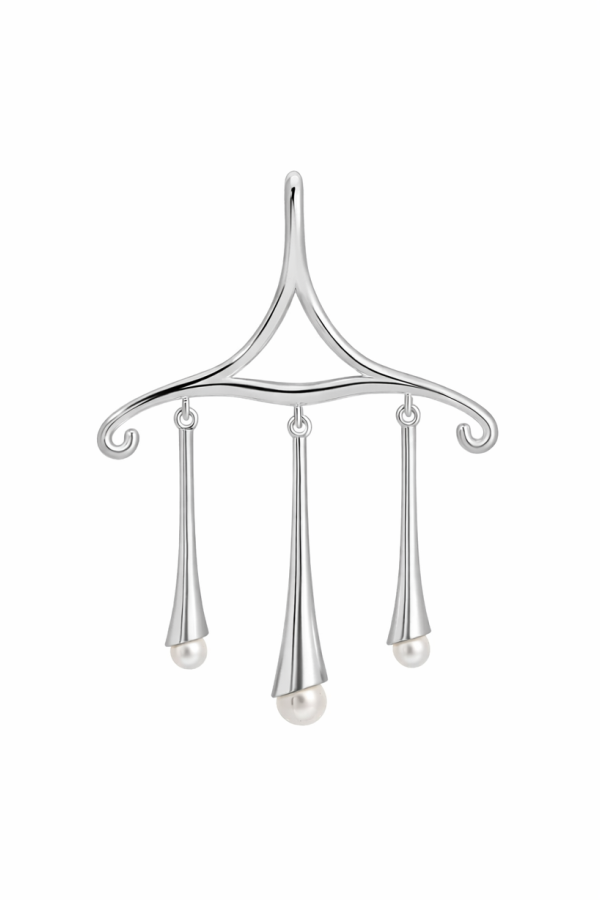 MAANCY Chandelier Scroll Pendant - Black Onyx