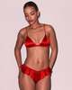 fleur du mal Silk Satin Triangle Bra - Rouge - Thumbnail 3
