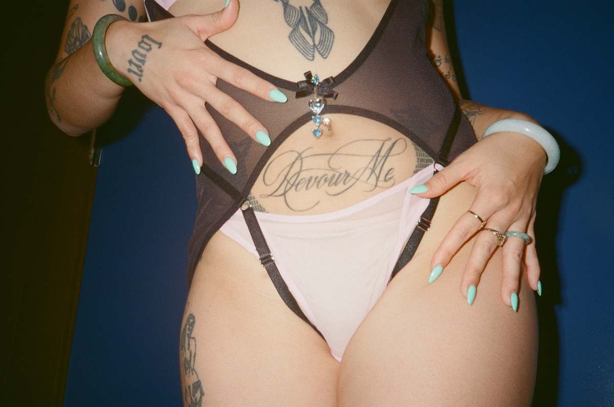 The End Sakura Drops Ouvert Bodysuit - Black - Image 1 of 7