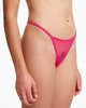 Yasmine Eslami Jeanne Mesh Mini Thong - Indian Pink - Thumbnail 1