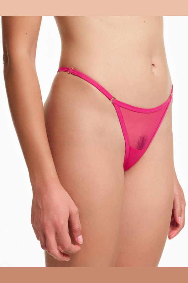 Yasmine Eslami Jeanne Mesh Mini Thong - Indian Pink