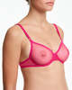 Yasmine Eslami Jeanne Mesh Underwire Bra - Indian Pink - Thumbnail 4