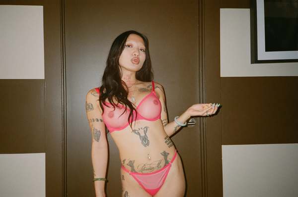 Yasmine Eslami Jeanne Mesh Underwire Bra - Indian Pink