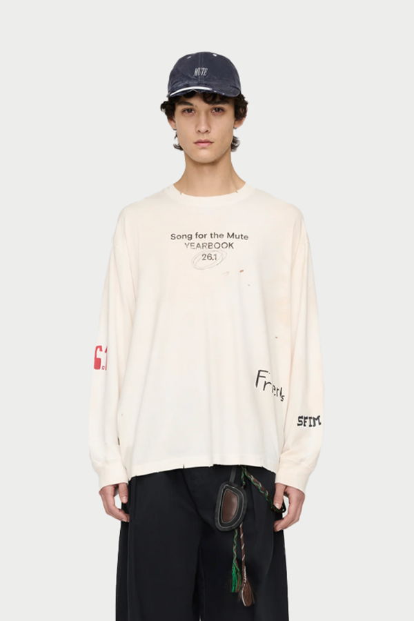 Song for the Mute "Scribble" Oversized Crew Neck Pullover Sweatshirt