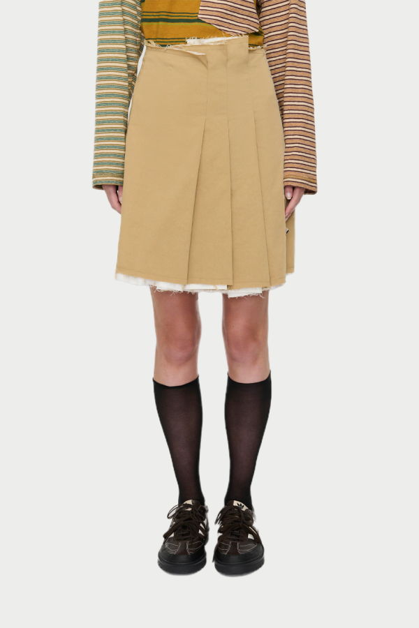 Song for the Mute Pleated Mini Skirt - Beige