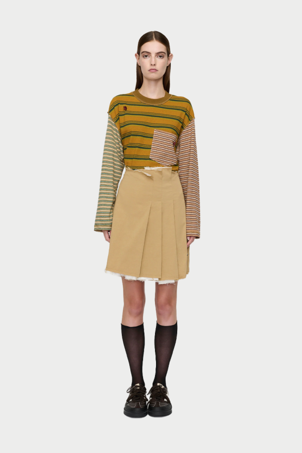 Song for the Mute Pleated Mini Skirt - Beige