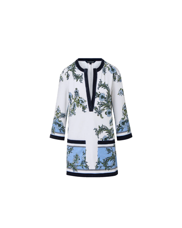 Veronica Beard Briarcliff Terry Tunic Dress - Blue Jay Multi
