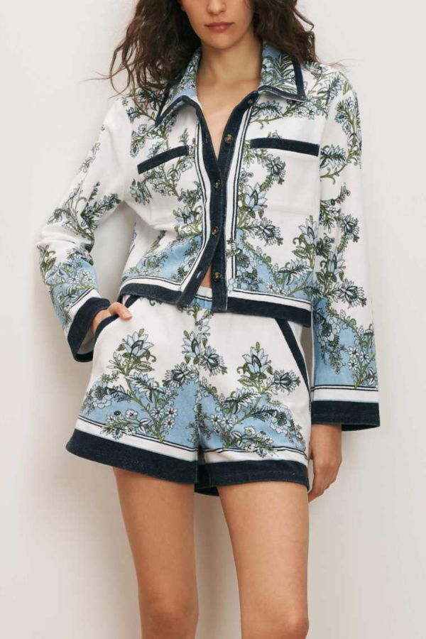 Veronica Beard Novelle Terry Cardigan - Blue Jay Multi