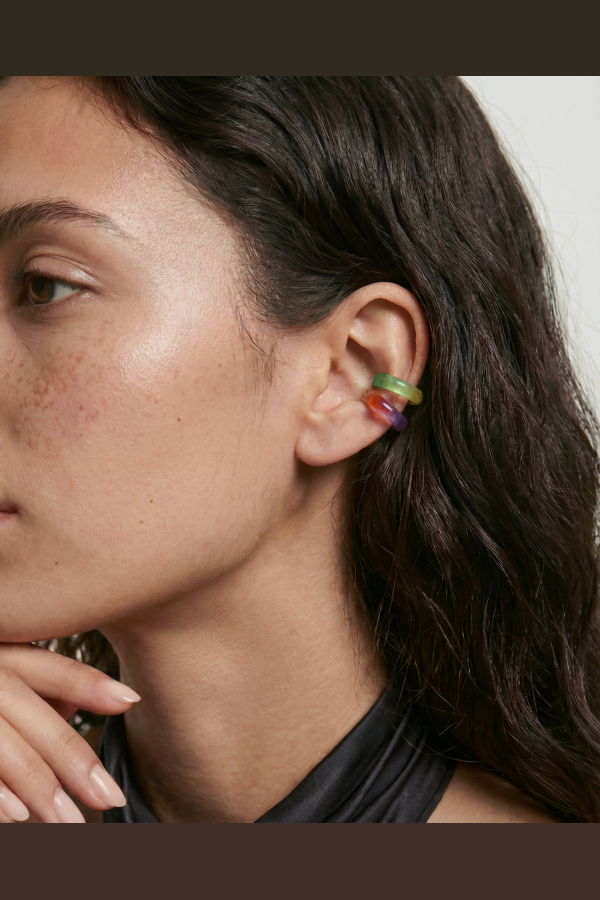 seree Abby Single Jade Cuff Earring - Multicolor