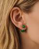 seree Orbit Duo Double Ended Jade Stone Stud Earrings - Green - Thumbnail 2